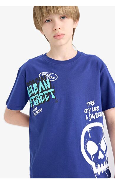 DeFacto Erkek Çocuk New Regular Fit Bisiklet Yaka Kısa Kollu Tişört E7491A825SMBE778