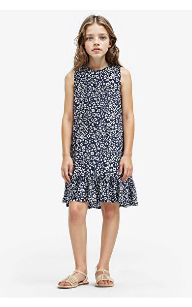 Kız Çocuk Kolsuz Viskon Elbise