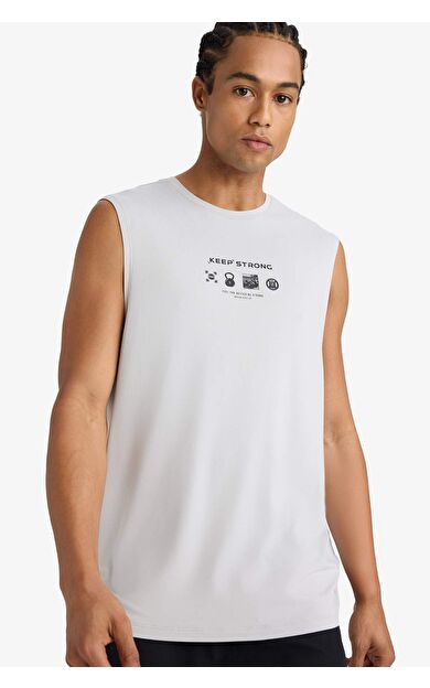 DeFacto DeFactoFit Boxy Fit Baskılı Bisiklet Yaka Sporcu Atlet