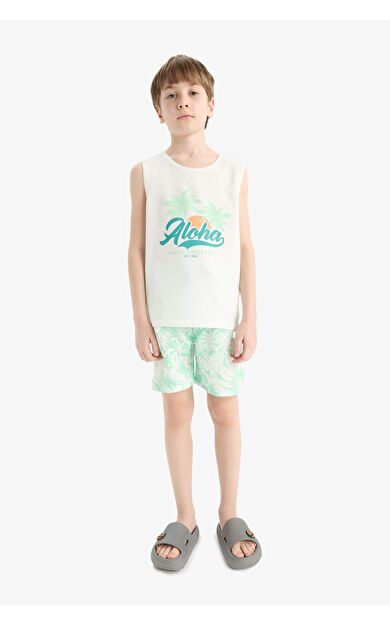 DeFacto Erkek Çocuk 2'li Takım Baskılı Atlet Deniz Şortu