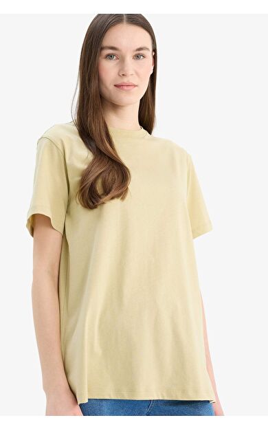 DeFacto Regular Fit Bisiklet Yaka Kısa Kollu Tişört Tunik