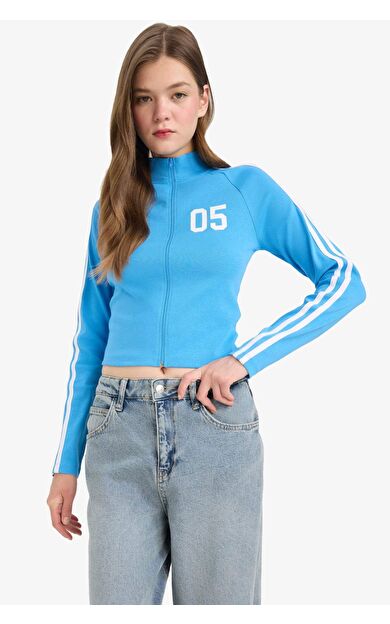 DeFacto Coool Fitted Basic Düz Ribana Hırka