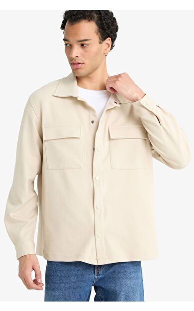 Regular Fit Twill Uzun Kollu Gömlek E7689AX25AUBG359