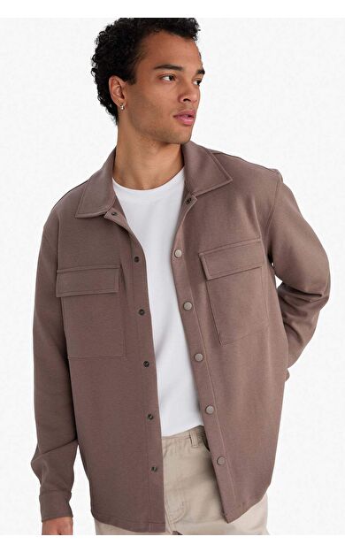 Regular Fit Twill Uzun Kollu Gömlek E7689AX25AUBN571