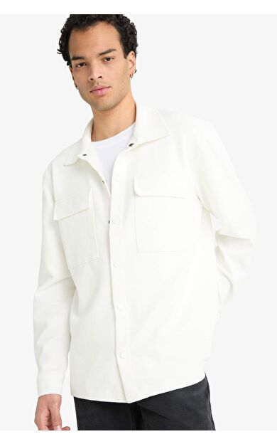 DeFacto Regular Fit Twill Uzun Kollu Gömlek E7689AX25AUER105