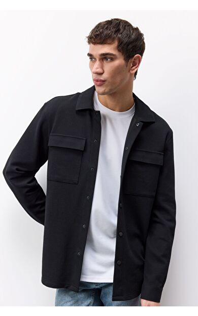 DeFacto Regular Fit Çift Cepli Twill Uzun Kollu Gömlek E7689AX25SPBK81