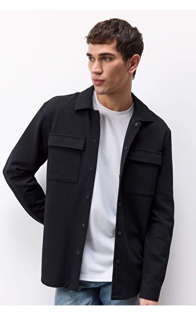 DeFacto Regular Fit Çift Cepli Twill Uzun Kollu Gömlek E7689AX25SPBK81