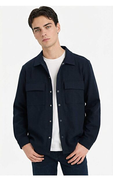 Regular Fit Twill Gömlek Ceket