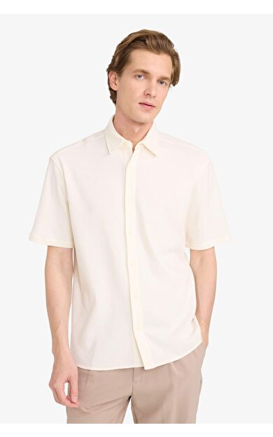 DeFacto Regular Fıt Polo Yaka Penye Kısa Kollu Gömlek
