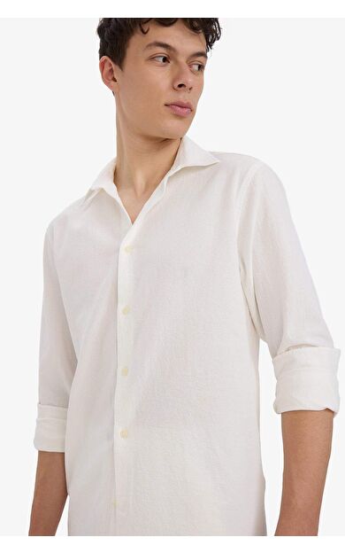 DeFacto Regular Fit Polo Yaka Pamuklu Uzun Kollu Gömlek E7741AX25AUER105