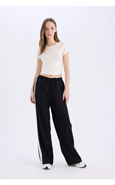 Coool Wide Leg Cepli Normal Bel Geniş Paça Pantolon E7747AX25SPBK27