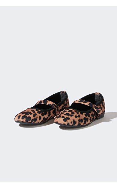 DeFacto Kız Çocuk Leopar Desenli Slip On Düz Taban Babet