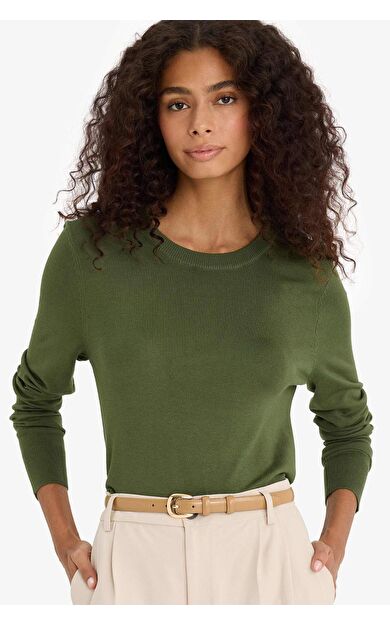 DeFacto Regular Fit Bisiklet Yaka Kazak E7889AX25WNKH153