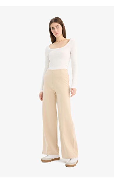 DeFacto Wide Leg Standart Boy Basic Düz Geniş Bol Paça Eşofman Altı E7952AX25SPBG115