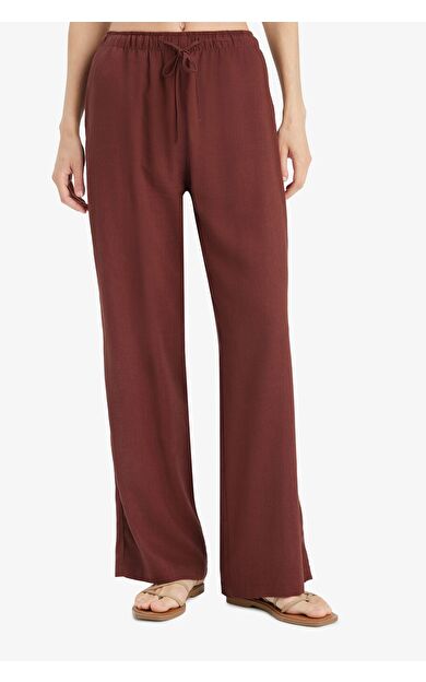 DeFacto Straight Fit Çift Cepli Kısa Boy Keten Karışımlı Pantolon E7957AX25SMBR162