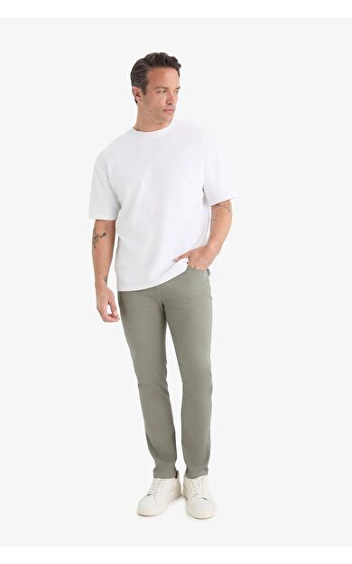 DeFacto Slim Fit Dar Kesim Dar Paça Dokulu Pantolon E7959AX25AUGR169
