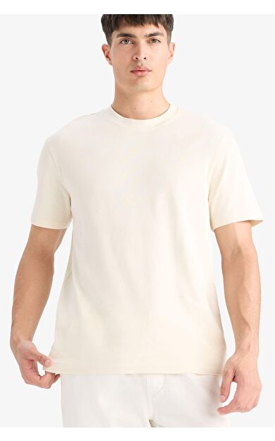 DeFacto Regular Fit Bisiklet Yaka Basic Düz Kısa Kollu Tişört E7961AX25AUER140