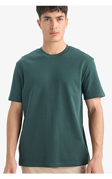DeFacto Regular Fit Bisiklet Yaka Basic Düz Kısa Kollu Tişört E7961AX25AUGN536
