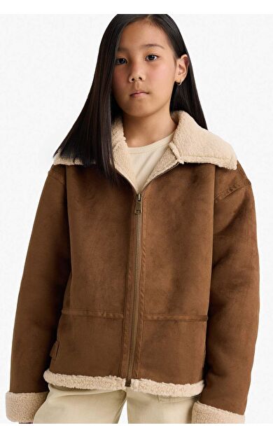 Kız Çocuk Pelüş Astar Fermuarlı Mont E7965A825AUBN561