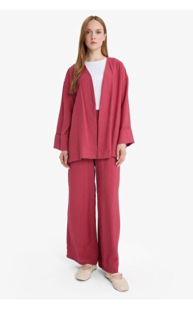 DeFacto Wide Leg Krinkıl Kumaş Pantolon E7978AX25SMBR201