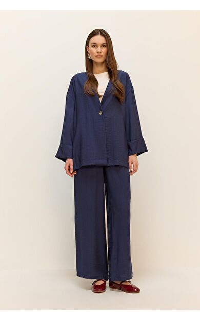 DeFacto Wide Leg Krinkıl Kumaş Geniş Paça Pantolon