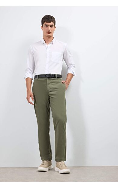 Regular Fit Düz Paça Chino Kanvas Pantolon E8064AX25AUKH82