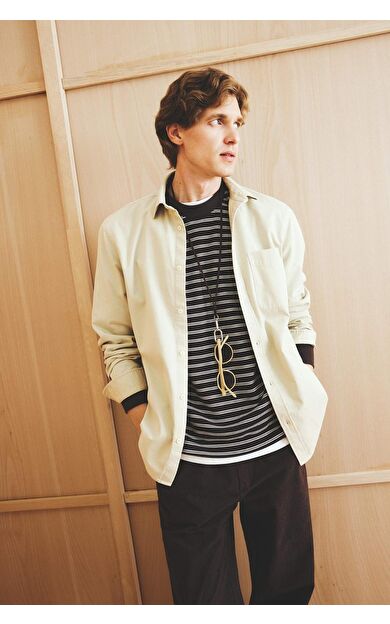 Regular Fit Polo Yaka Pamuklu Uzun Kollu Gömlek E8112AX25AUBG359