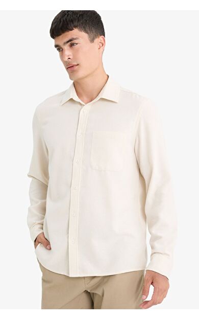 DeFacto Regular Fit Polo Yaka Pamuklu Uzun Kollu Gömlek