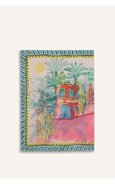 Regular Fit Tropikal Desenli Şifon Pareo-Fall in Love E8219AX25HSGN1050