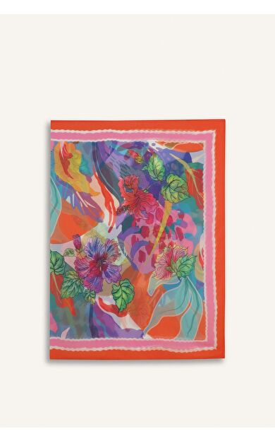 Regular Fit Tropikal Desenli Şifon Pareo-Fall in Love E8219AX25HSOG315