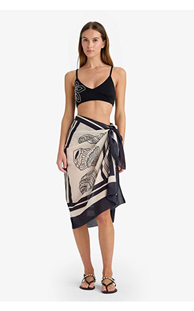 Regular Fit Desenli Pamuklu Pareo-Fall in Love