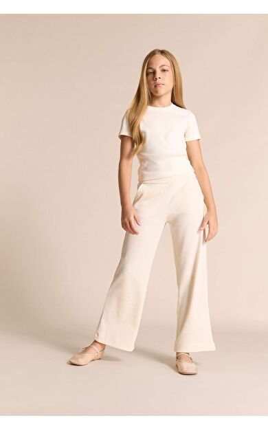 DeFacto Kız Çocuk Wide Leg Waffle Cepli Geniş Paça Pantolon