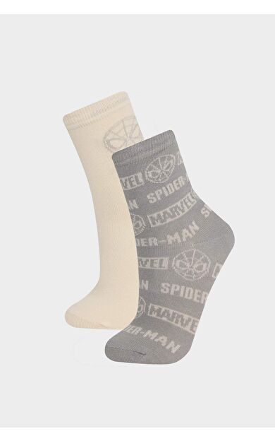 Erkek Çocuk Marvel Spiderman 2'li Pamuklu Uzun Çorap