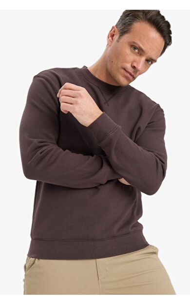 DeFacto %100 Pamuk Regular Fit Bisiklet Yaka Sweatshirt E8339AX25AUBN596