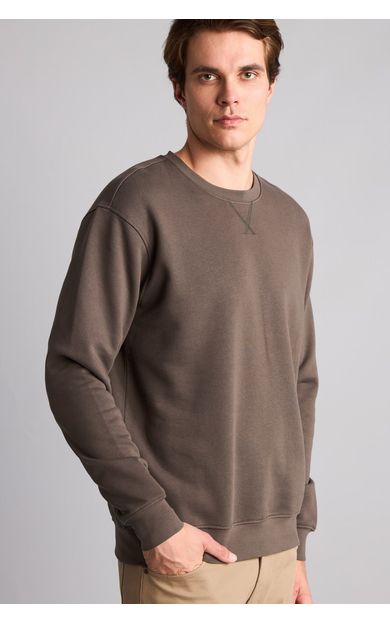 DeFacto Pamuklu Regular Fit Basic Sweatshirt Haki