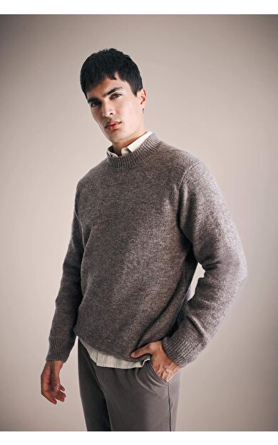 Relax Fit Bisiklet Yaka Triko Kazak E8390AX25CWBN571