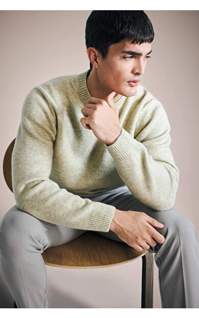 Relax Fit Bisiklet Yaka Triko Kazak E8390AX25CWKH439