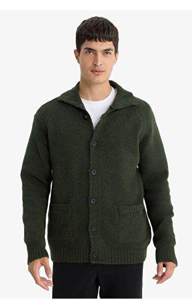 DeFacto Standart Fit Balıkçı Yaka Triko Hırka E8396AX25CWKH444
