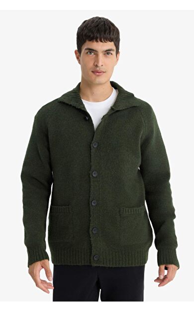 DeFacto Standart Fit Balıkçı Yaka Triko Hırka E8396AX25CWKH444