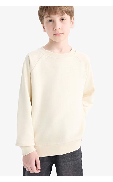 DeFacto Erkek Çocuk Bisiklet Yaka Basic Düz Sweatshirt E8415A825AUBG734