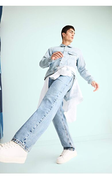 Baggy Fit Geniş Paça Jean Pantolon E8421AX25AUNM39