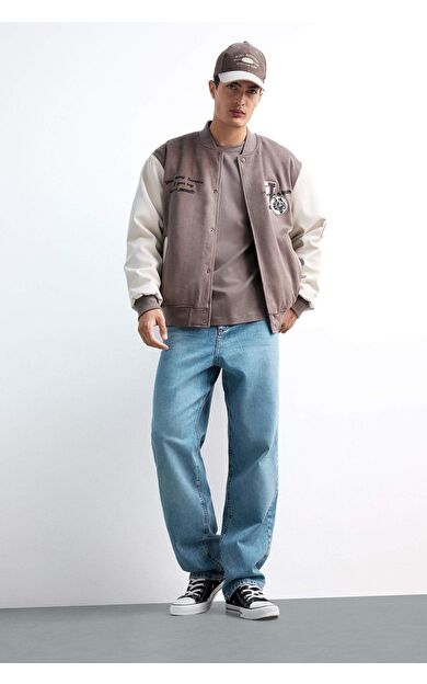 Baggy Fit Geniş Paça Jean Pantolon E8422AX25AUNM28