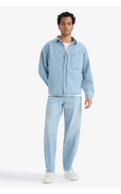 Relax Fit Düz Paça Jean Pantolon