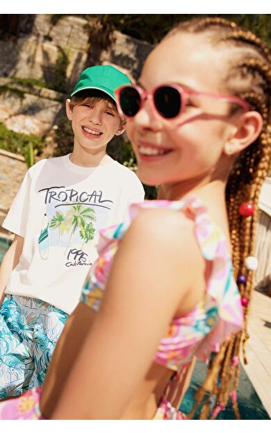 DeFacto Erkek Çocuk Regular Fit Bisiklet Yaka Baskılı Kısa Kollu Tişört E8456A825HSWT32