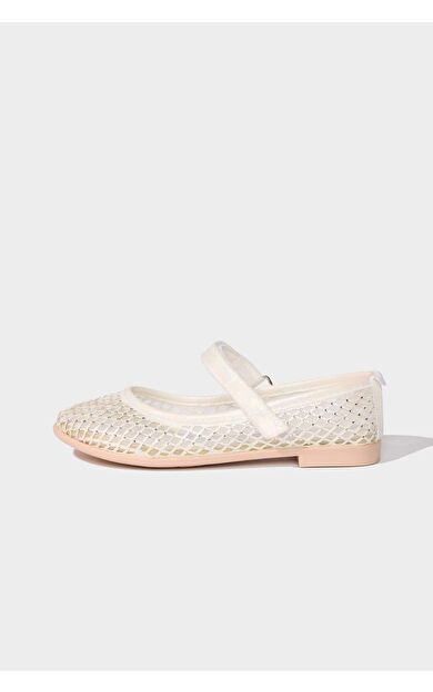 Kız Çocuk 23 Nisan Çocuk Bayramı Düz Taban Balerin Ayakkabısı