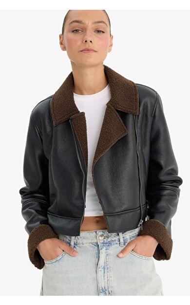 Regular Fit Suni Kürk Astarlı Mont