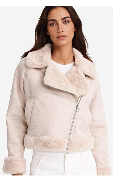 Regular Fit Suni Kürk Astarlı Mont