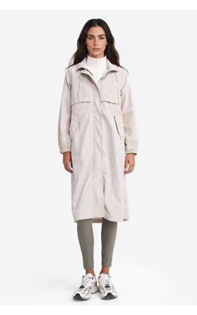 Regular Fit Kapüşonlu Fermuarlı Uzun Yağmurluk E8554AX25AUBG737