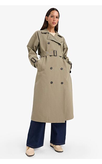 Regular Fit Kemerli Uzun Trençkot