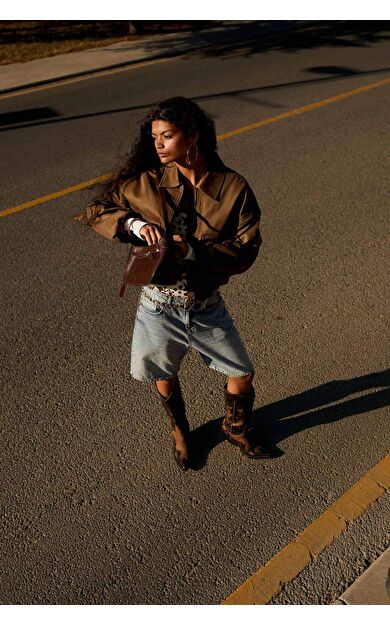 DeFacto Su Geçirmez Relax Fit Polo Yaka Fermuarlı Mont